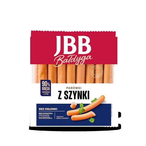 JBB PARÓWKI Z SZYNKI BEZ OSŁONKI OK 0,85KG