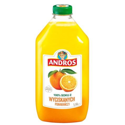 ANDROS SOK POMARAŃCZOWY 100% WYCISKANY 1,5L /6/