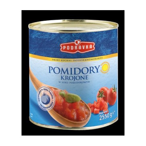 PODRAVKA POMIDORY KROJONE 2,55kg/1,53kg /6/
