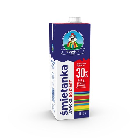 ŁOWICZ ŚMIETANKA 30% 1L /12/ UHT kremowa