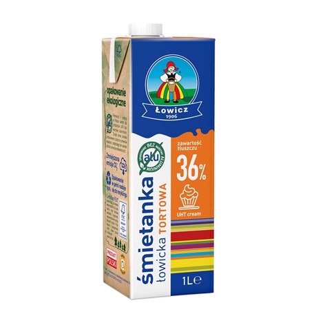 ŁOWICZ ŚMIETANKA 36% 1L  /12/ UHT