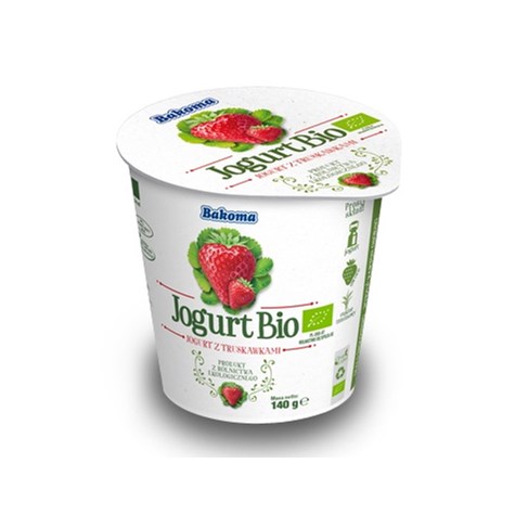 BAKOMA JOGURT BIO TRUSKAWKA 140g /20/