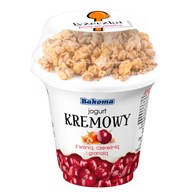 BAKOMA JOGURT KREMOWY Z WIŚNIAMI I GRANOLĄ 230g  /12/