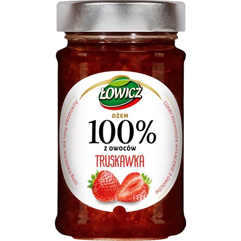 ŁOWICZ DŻEM 100% TRUSKAWKA 210g /8/