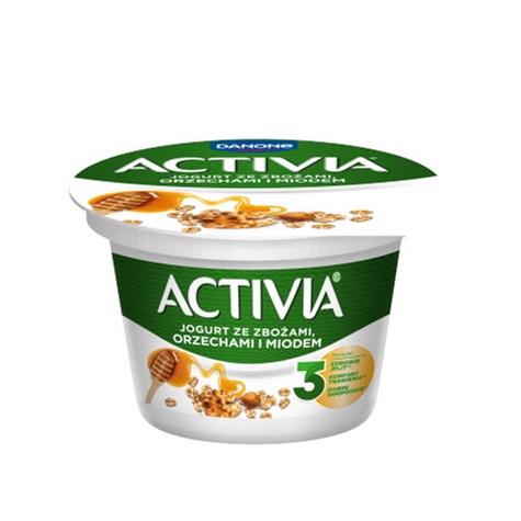 DANONE ACTIVIA ZBOŻA-ORZECHY-MIÓD 165g /12/