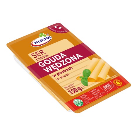 MLEKPOL SER PLASTRY 150g GOUDA WĘDZONA   /12/