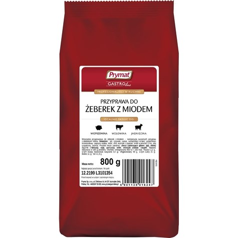 PRYMAT PRZYPRAWA DO ŻEBEREK Z MIODEM 800g /10/