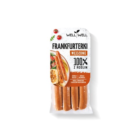 WELL FRANKFURTERKI WĘDZONE ROŚLINNE 180g /10/