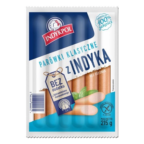 INDYKPOL PARÓWKI KLASYCZNE 215g /10/