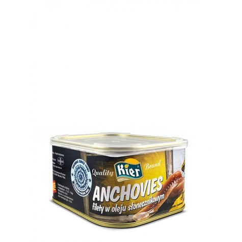 KIER ANCHOVIES FILETY W OLEJU SŁONECZ 600g /4/00g /12/