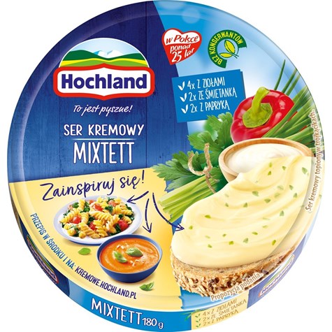 HOCHLAND KRĄŻEK MIXTETT 180g /10/ śmiet/papr/zioła