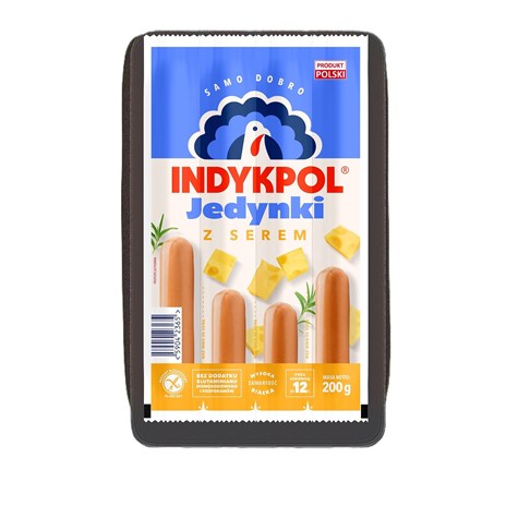 INDYKPOL PARÓWKI JEDYNKI Z SEREM 200g /11/
