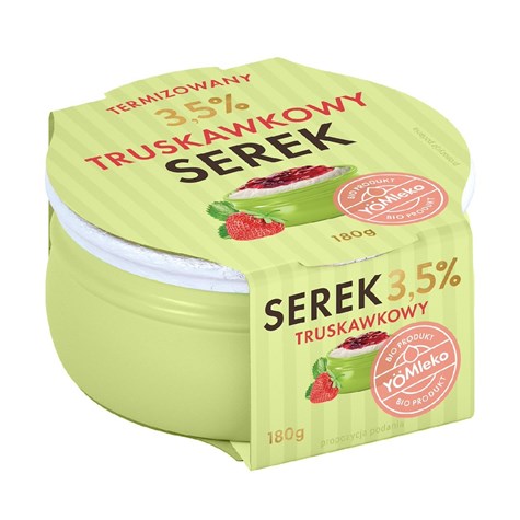 YOMLEKO BIO SEREK TRUSKAWKA 180g 3,5% /4/ UWAGA: Towar pod zamówienie