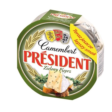 PRESIDENT CAMEMBERT 120g ZIELONY PIEPRZ /16/