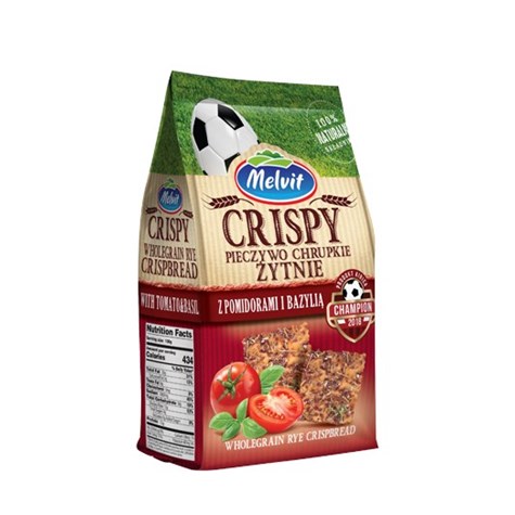 MELVIT CRISPY ŻYTNI Z POMIDORAMI I BAZYLIĄ 150g /6/