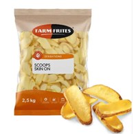 FARM FRITES SCOOPS SKIN ON COATED - SCOOPSY ZE SKÓRKĄ 2,5 KG