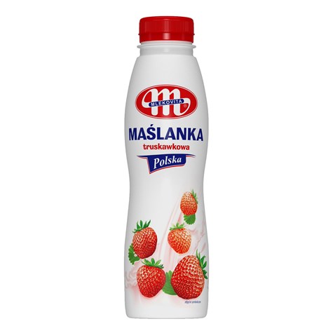 MLEKOVITA MAŚLANKA TRUSKAWKOWA BUTELKA 400G /6/